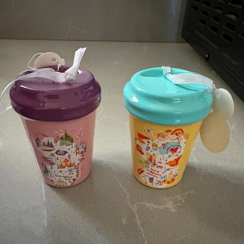 Set of 2: 2020 Starbucks Disneyland (1) and Starbucks CA Adventure (1) ornaments